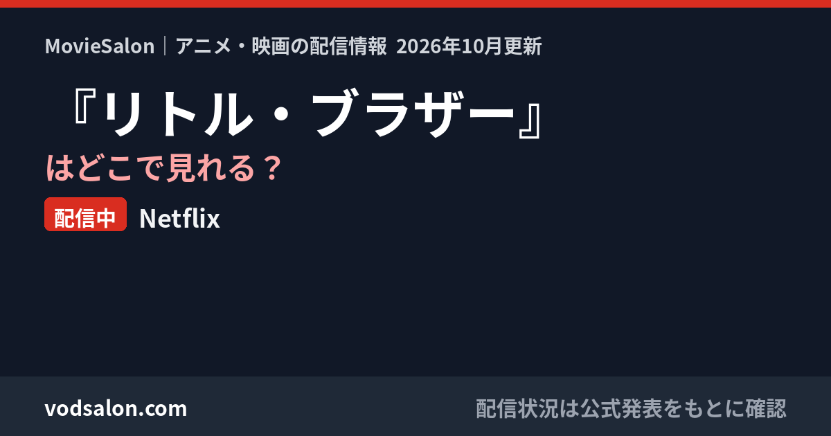 『リトル・ブラザー』はどこで見れる？配信中：Netflix