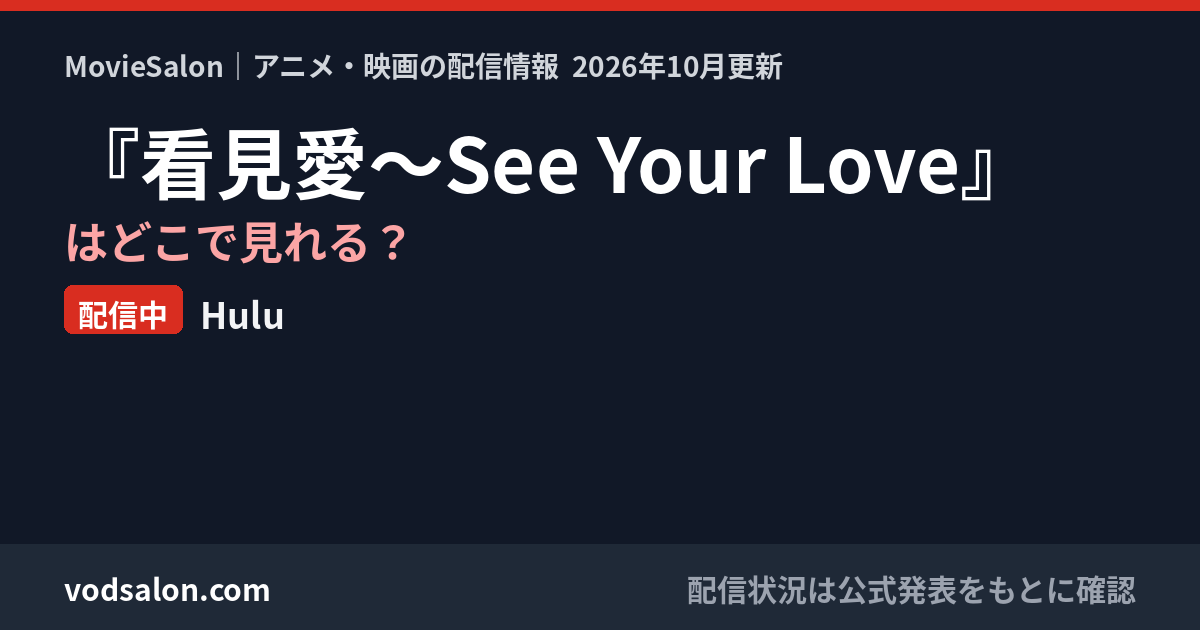 『看見愛～See Your Love』はどこで見れる？配信中：Hulu